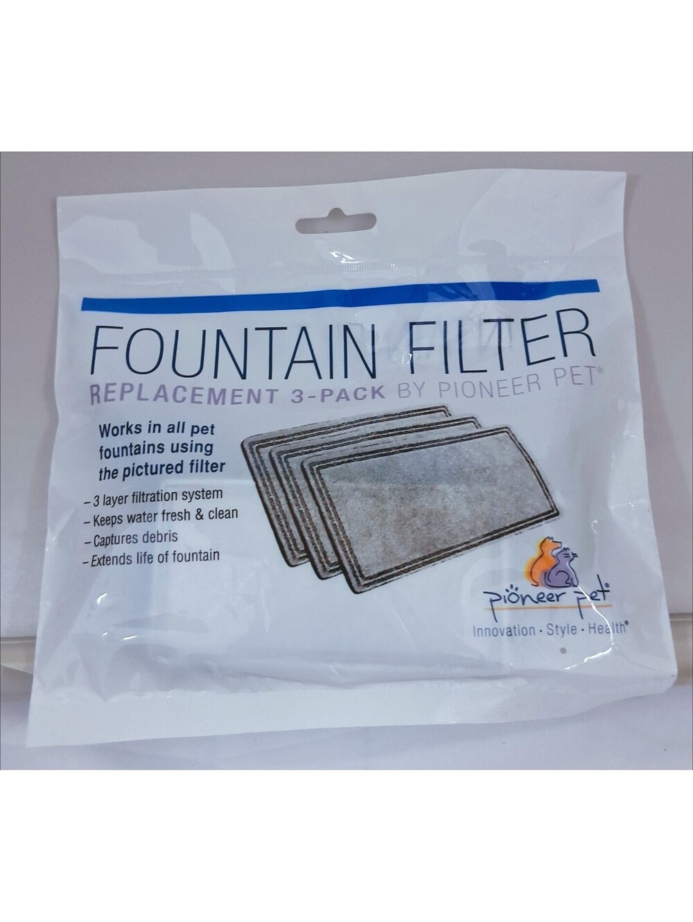 FOUNTAIN Filter Replacement 3-Pack PIONEER Pet Item No. 3003 Brand-NEW Sealed